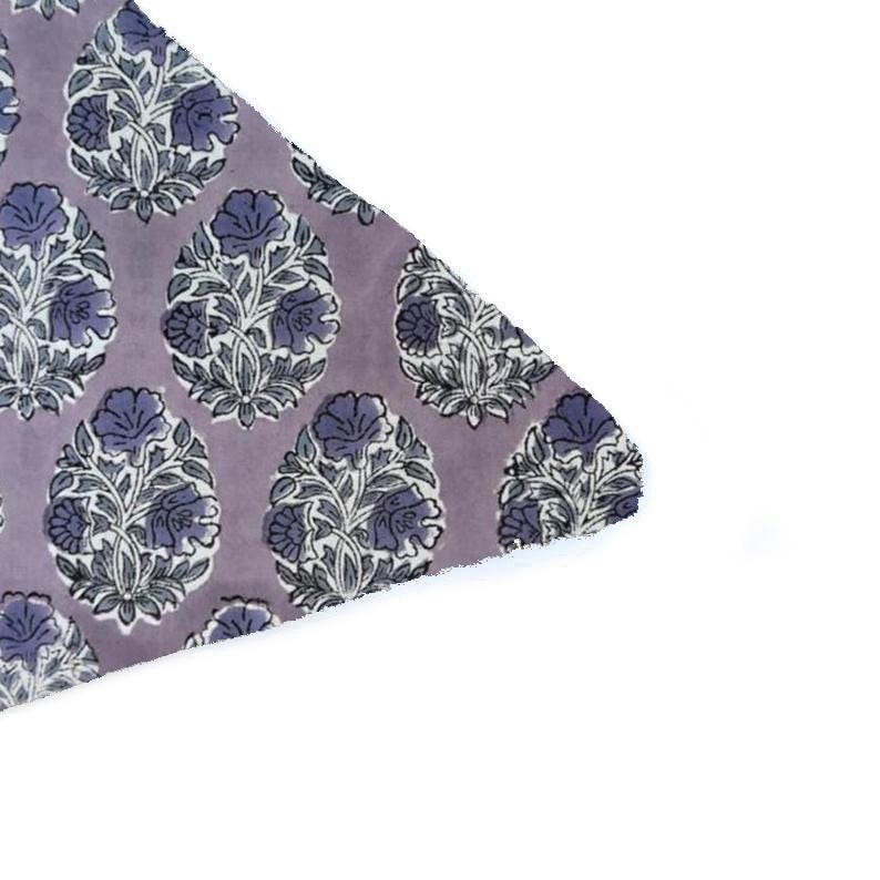 Lavender Floral Cushion Cover, Purple Block Print Pillow Cover, Cotton Cushion Cover, Indian Hand Block Print Home Decor Floral Pillow Cover
